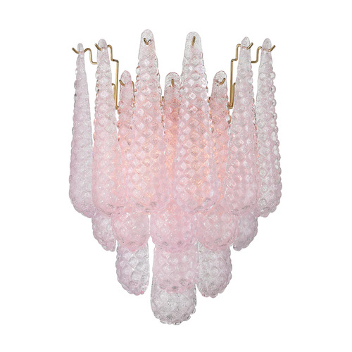 Crystorama Lighting Ollie 2-Light Wall Sconce in Aged Brass & Blush by Crystorama Lighting OLL-6002-AG-BH