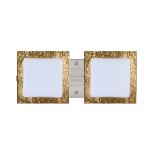 Besa Lighting Modern Bathroom Light Gold Glass Satin Nickel by Besa Lighting 2WS-7735GF-SN