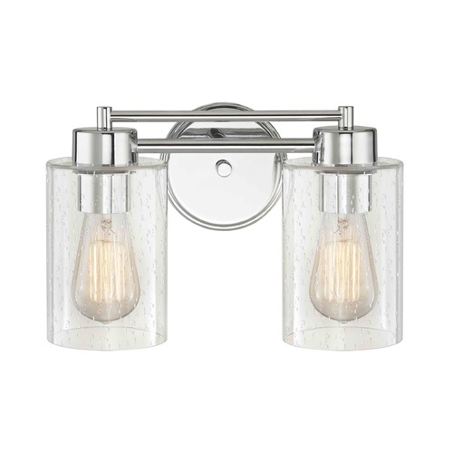 Design Classics Lighting Seeded Glass Bathroom Light Chrome 2 Lt 702-26 GL1041C