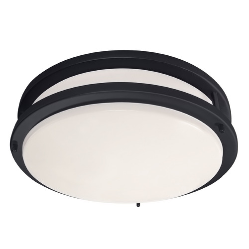 Passage 18-Inch LED Flush Mount in Matte Black by Design Classics