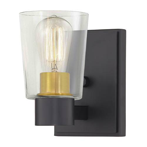 Vashon Wall Sconce in Matte Black & Satin Brass by Design Classics