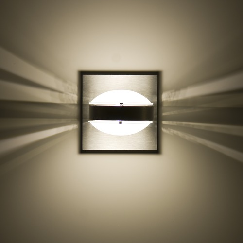 Besa Lighting Optos Frosted Glass Brushed Aluminum LED Sconce