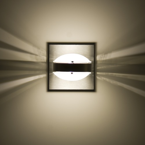 Besa Lighting Besa Lighting Optos Frosted Glass Brushed Aluminum LED Sconce OPTOS1W-FRFR-LED-BA