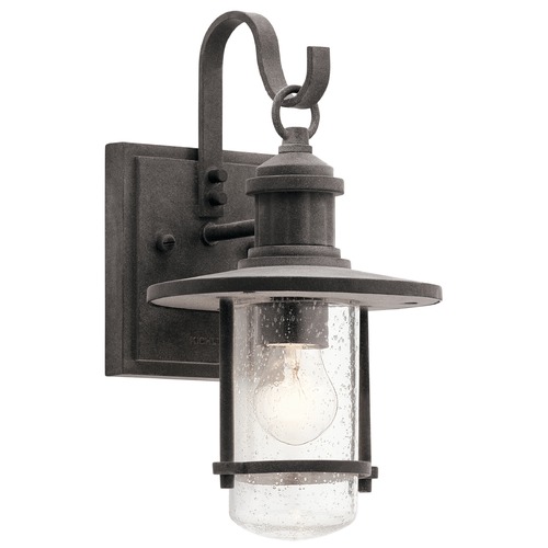 Kichler Lighting Seeded Glass Outdoor Wall Light Zinc by Kichler Lighting 49191WZC