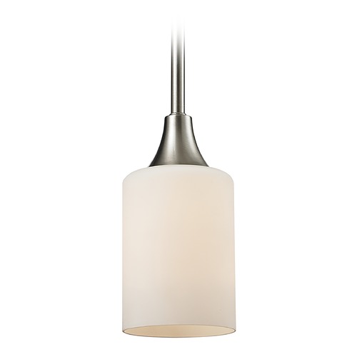 Z-Lite Z-Lite Montego Brushed Nickel Mini-Pendant Light with Cylindrical Shade 410MP5