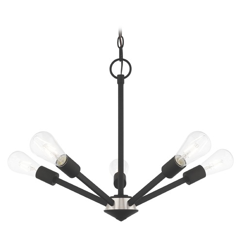 Livex Lighting Livex Lighting Mini-Chandelier in Black with Brushed Nickel Accents 51155-04