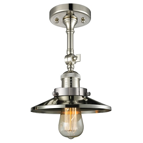 Innovations Lighting Innovations Lighting Railroad Polished Nickel Semi-Flushmount Light 201F-PN-M1