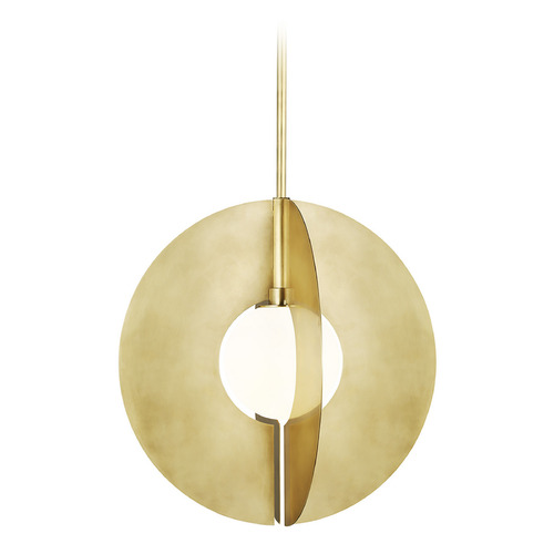 Visual Comfort Modern Collection Orbel Natural Brass Pendant Light with Globe Shade