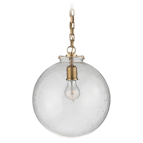 Visual Comfort Signature Collection Thomas OBrien Katie Globe Pendant in Antique Brass by Visual Comfort Signature TOB5226HABG4SG