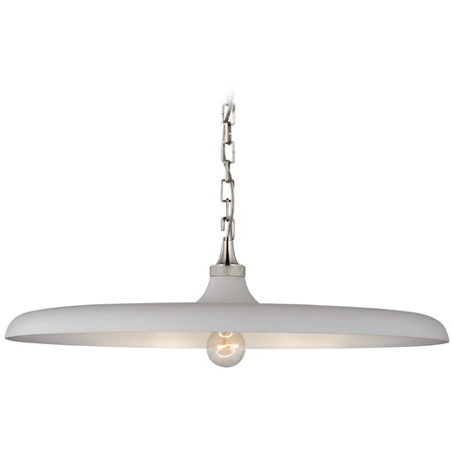 Thomas OBrien Piatto Pendant in Nickel & White by Visual Comfort Signature