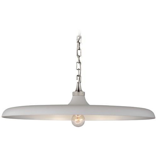 Visual Comfort Signature Collection Thomas OBrien Piatto Pendant in Nickel & White by Visual Comfort Signature TOB5116PNPW