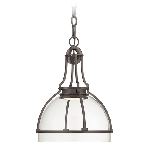 Chapman & Myers Gracie LED Dome Pendant in Bronze by Visual Comfort Signature