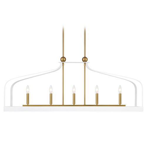 Savoy House Lighting Sheffield White with Warm Brass Accents Island Light