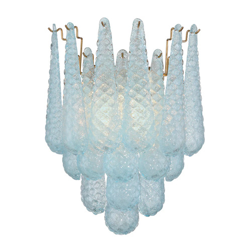 Crystorama Lighting Ollie 2-Light Wall Sconce in Aged Brass & Blue by Crystorama Lighting OLL-6002-AG-BL