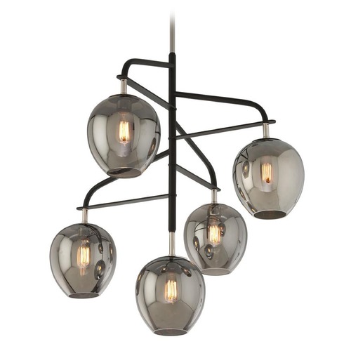 Troy Lighting Odyssey 38.50-Inch High Chandelier in Carbide Black & Polished Nickel by Troy Lighting F4297