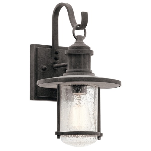 Kichler Lighting Seeded Glass Outdoor Wall Light Zinc by Kichler Lighting 49192WZC