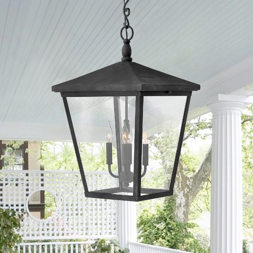 Hinkley Trellis 4-Light Aged Zinc Outdoor Hanging Light by Hinkley Lighting 1428DZ