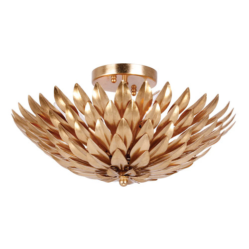 Broche 4-Light Semi-Flush Mount in Antique Gold by Crystorama Lighting