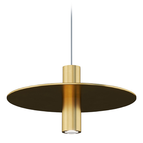 Mini Ponte LED Freejack Pendant in Natural Brass by Visual Comfort Modern