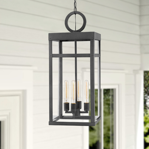 Hinkley Porter Aged Zinc LED Outdoor Hanging Light by Hinkley Lighting 2808DZ-LL