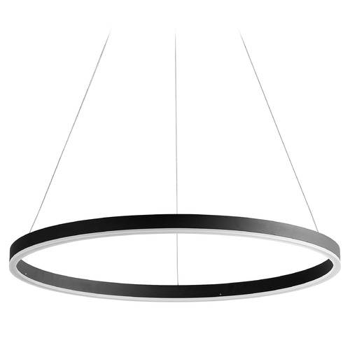 Circulo 24-Inch LED Ring Pendant in Black by Oxygen Lighting