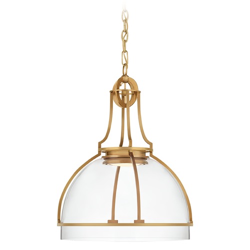 Chapman & Myers Gracie LED Dome Pendant in Brass by Visual Comfort Signature