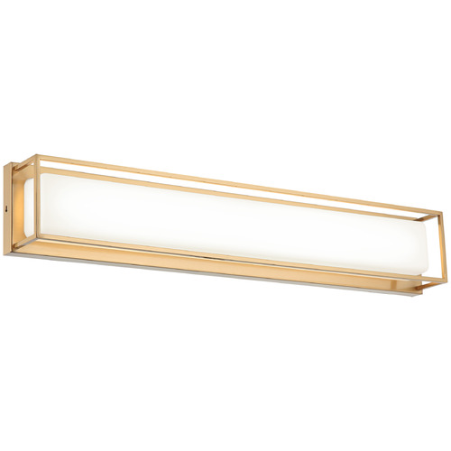 Matteo Lighting Thornstone Aged Gold Brass LED Vertical Bathroom Light