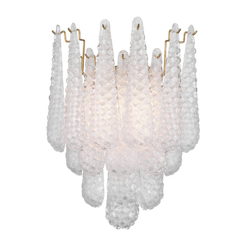 Ollie 2-Light Wall Sconce in Aged Brass & Clear by Crystorama Lighting