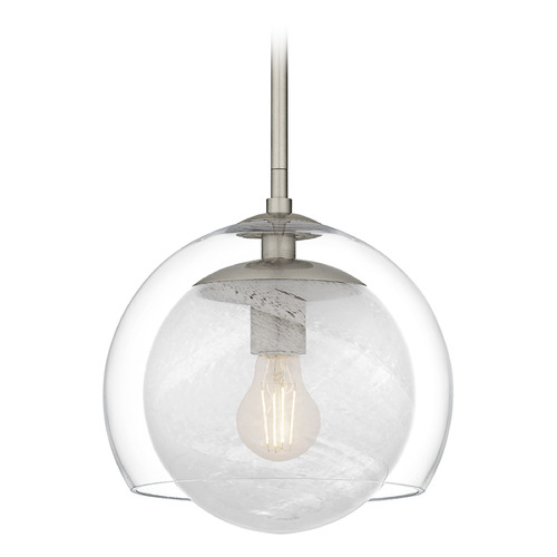 Quoizel Lighting Quoizel Lighting Eslinger Brushed Nickel Mini-Pendant Light with Globe Shade QPP6774BN