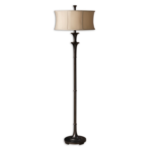Uttermost Lighting Floor Lamp with Beige / Cream Shade in Oil Rubbed Bronze Finish 28229-1