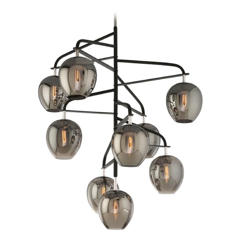 Troy Lighting Odyssey 54.50-Inch High Chandelier in Carbide Black & Polished Nickel by Troy Lighting F4298