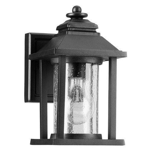 Quorum Lighting Seeded Glass Outdoor Wall Light Black by Quorum Lighting 7270-69