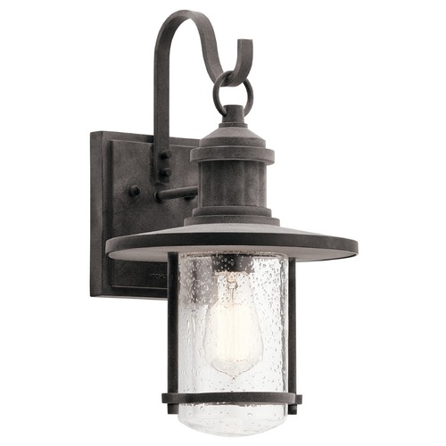 Kichler Lighting Seeded Glass Outdoor Wall Light Zinc by Kichler Lighting 49193WZC