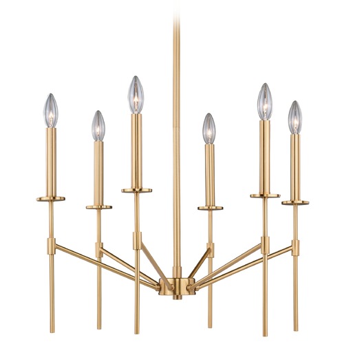 Kedzie Natural Brass Chandelier by Vaxcel Lighting