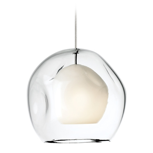 Mini Jasper Freejack Pendant in Nickel & Clear by Visual Comfort Modern