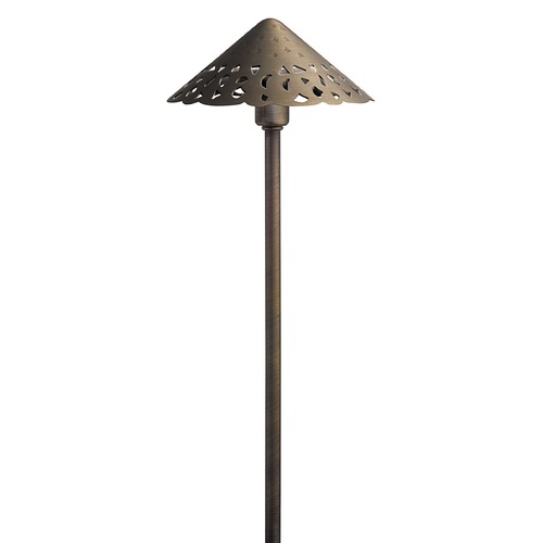 Kichler Lighting Cast Hammered Roof 22-Inch 12V LED Path Light in Centennial Brass 2700K by Kichler Lighting 15871CBR27