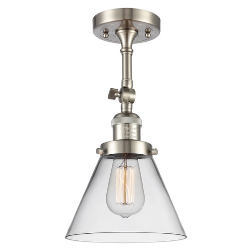 Large Cone Brushed Satin Nickel Semi-Flush Mount by Innovations Lighting