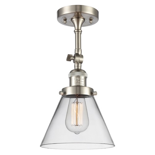 Innovations Lighting Innovations Lighting Large Cone Brushed Satin Nickel Semi-Flushmount Light 201F-SN-G42