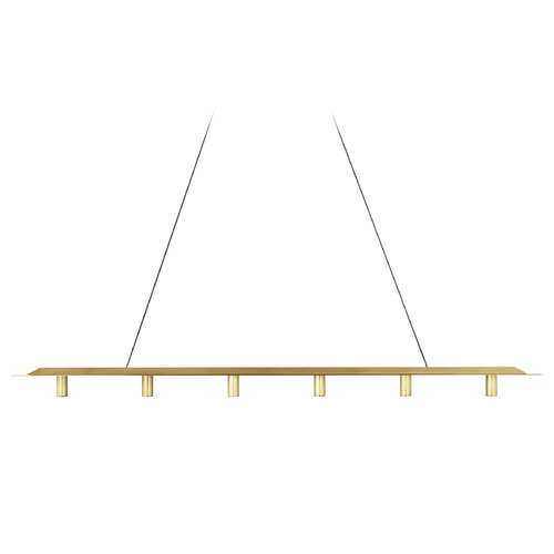 Visual Comfort Modern Collection Ponte 277V LED Linear Light in Natural Brass by Visual Comfort Modern 700LSPNT50NB-LED930-277