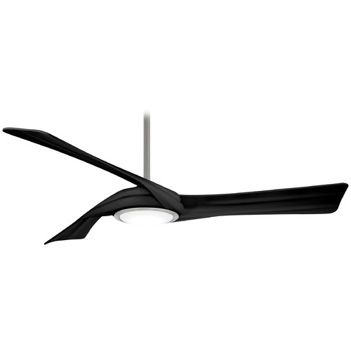 Minka Aire Minka Aire Curl Brushed Nickel & Coal LED Ceiling Fan with Light F714L-BN/CL