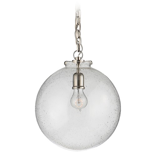 Visual Comfort Signature Collection Thomas OBrien Katie Globe Pendant in Nickel by Visual Comfort Signature TOB5226PNG4SG
