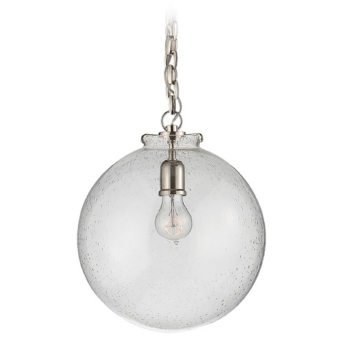 Thomas OBrien Katie Globe Pendant in Nickel by Visual Comfort Signature