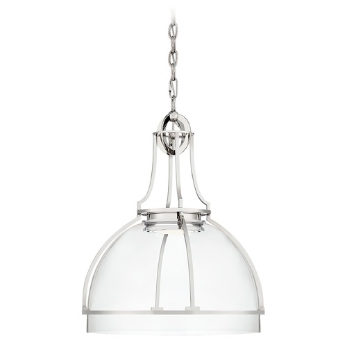 Visual Comfort Signature Collection Chapman & Myers Gracie LED Dome Pendant in Nickel by Visual Comfort Signature CHC5482PNCG