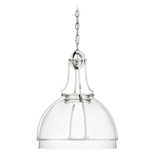 Chapman & Myers Gracie LED Dome Pendant in Nickel by Visual Comfort Signature