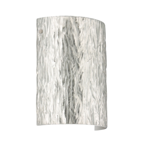 Besa Lighting Modern Sconce Wall Light Silver Glass Satin Nickel by Besa Lighting 7090SF-SN