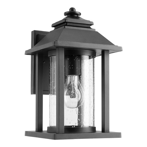 Seeded Glass Outdoor Wall Light Black by Quorum Lighting