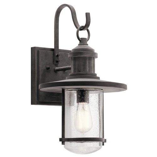 Seeded Glass Outdoor Wall Light Zinc by Kichler Lighting