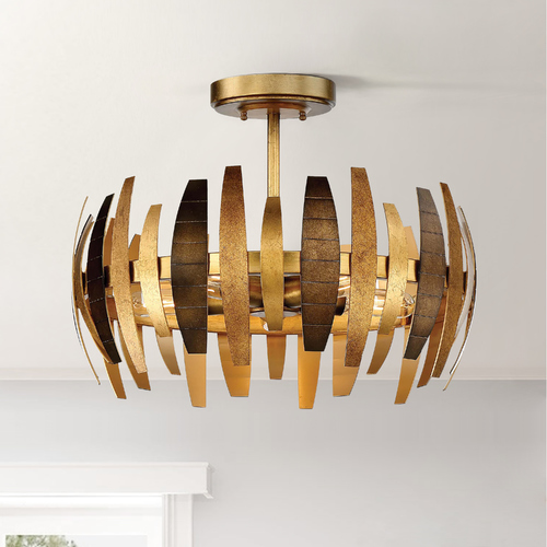 Manitou Ardor Gold Semi-Flush Mount by Metropolitan Lighting