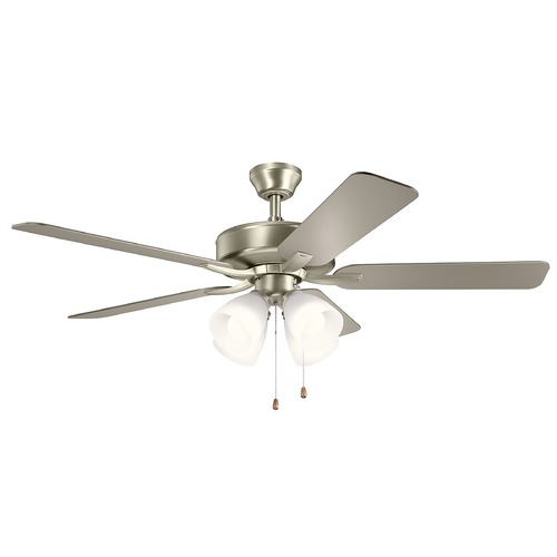 Kichler Lighting Basics Pro Premier 52-Inch Brushed Nickel LED Fan 2700K by Kichler Lighting 330016NI