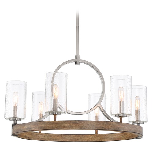 Minka Lavery Country Estates Wood and Brush Nickel Chandelier by Minka Lavery 4015-280